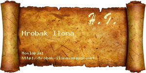 Hrobak Ilona névjegykártya